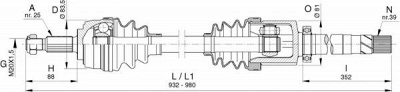 OPEN PARTS drs638900 -  Приводной вал